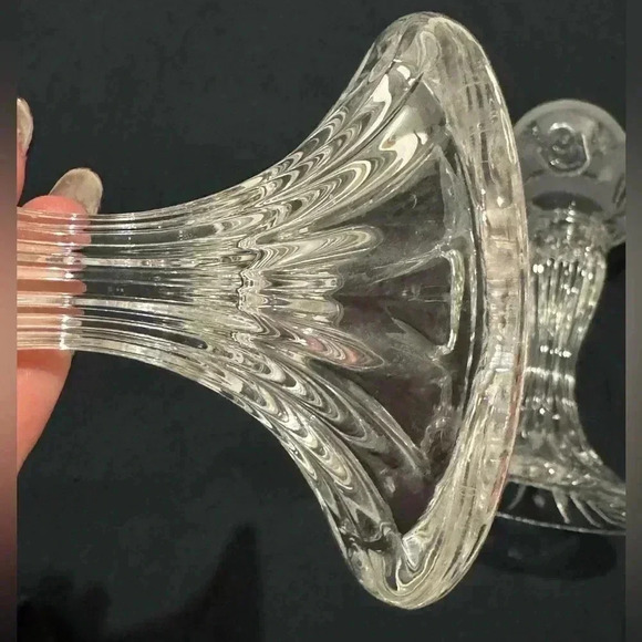 Vintage Rose Cottage Frosted Etched Glass Candlesticks Grannycore Cottagecore - Picture 3 of 13